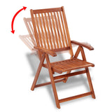 NNEVL Folding Garden Chairs 2 pcs Solid Acacia Wood Brown