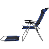 NNEVL Reclining Camping Chairs 2 pcs Blue and Black