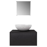NNEVL Three Piece Bathroom Furniture and Basin Set Black