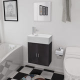 NNEVL Three Piece Bathroom Furniture and Basin Set Black