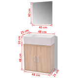 NNEVL Three Piece Bathroom Furniture and Basin Set Beige