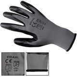 NNEVL Work Gloves Nitrile 24 Pairs Grey and Black Size 8/M