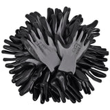NNEVL Work Gloves Nitrile 24 Pairs Grey and Black Size 8/M