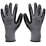 NNEVL Work Gloves Nitrile 24 Pairs Grey and Black Size 10/XL
