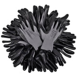 NNEVL Work Gloves Nitrile 24 Pairs Grey and Black Size 10/XL