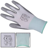 NNEVL Work Gloves PU 24 Pairs White and Grey Size 8/M