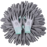 NNEVL Work Gloves PU 24 Pairs White and Grey Size 8/M
