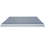 NNEVL Folding Awning Manual-Operated 500 cm Blue and White