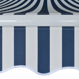 NNEVL Folding Awning Manual-Operated 600 cm Blue and White