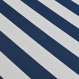 NNEVL Folding Awning Manual-Operated 600 cm Blue and White