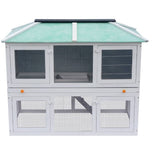 NNEVL Animal Rabbit Cage Double Floor Wood
