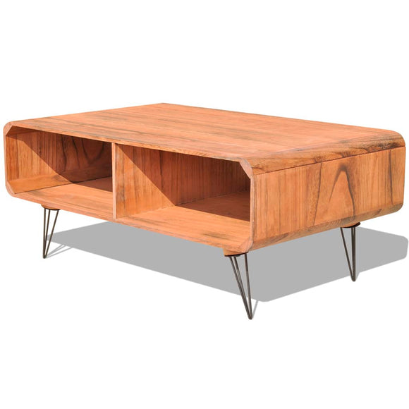 NNEVL Coffee Table 90x55.5x38.5 cm Solid Paulownia Wood Brown