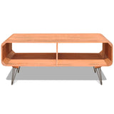 NNEVL Coffee Table 90x55.5x38.5 cm Solid Paulownia Wood Brown