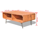 NNEVL Coffee Table 90x55.5x38.5 cm Solid Paulownia Wood Brown