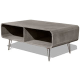 NNEVL Coffee Table 90x55.5x38.5 cm Solid Paulownia Wood Grey