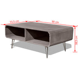 NNEVL Coffee Table 90x55.5x38.5 cm Solid Paulownia Wood Grey