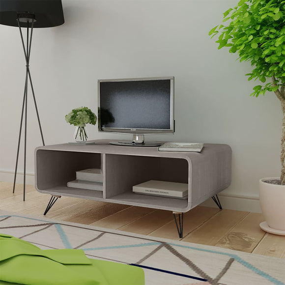 NNEVL Coffee Table 90x55.5x38.5 cm Solid Paulownia Wood Grey