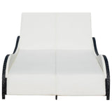 NNEVL Double Sun Lounger with Cushion Poly Rattan Black