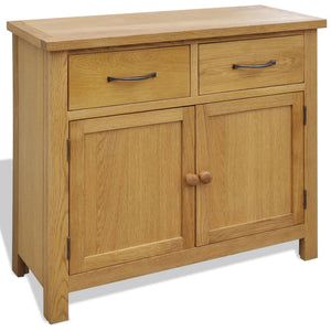 NNEVL Sideboard 90x33.5x83 cm Solid Oak Wood