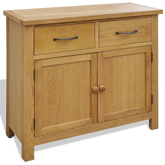 NNEVL Sideboard 90x33.5x83 cm Solid Oak Wood