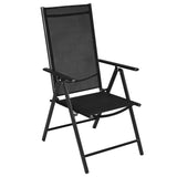 NNEVL Folding Garden Chairs 2 pcs Aluminium and Textilene Black