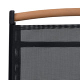 NNEVL Folding Garden Chairs 2 pcs Aluminium and Textilene Black