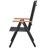NNEVL Folding Garden Chairs 4 pcs Aluminium and Textilene Black