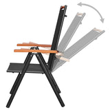 NNEVL Folding Garden Chairs 4 pcs Aluminium and Textilene Black