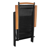 NNEVL Folding Garden Chairs 4 pcs Aluminium and Textilene Black