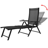 NNEVL Folding Sun Lounger Aluminium Black