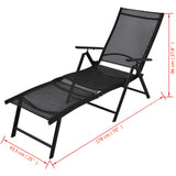 NNEVL Folding Sun Lounger Aluminium Black