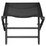 NNEVL Folding Footstool Black Aluminium and Textilene