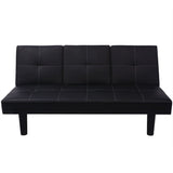 NNEVL Sofa Bed with Drop-Down Table Artificial Leather Black