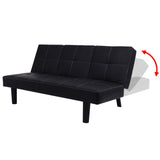 NNEVL Sofa Bed with Drop-Down Table Artificial Leather Black
