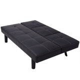 NNEVL Sofa Bed with Drop-Down Table Artificial Leather Black