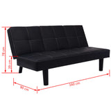 NNEVL Sofa Bed with Drop-Down Table Artificial Leather Black