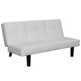 NNEVL Sofa Bed with Drop-Down Table Artificial Leather White