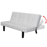 NNEVL Sofa Bed with Drop-Down Table Artificial Leather White