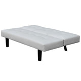 NNEVL Sofa Bed with Drop-Down Table Artificial Leather White