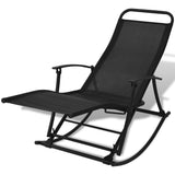 NNEVL Garden Rocking Chair Steel and Textilene Black