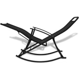 NNEVL Garden Rocking Chair Steel and Textilene Black