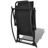 NNEVL Garden Rocking Chair Steel and Textilene Black