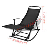 NNEVL Garden Rocking Chair Steel and Textilene Black