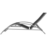 NNEVL Sun Loungers with Table Aluminium Black