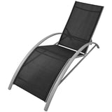 NNEVL Sun Loungers with Umbrella Aluminium Black