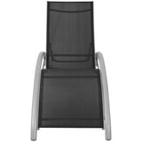 NNEVL Sun Loungers with Umbrella Aluminium Black