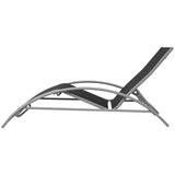 NNEVL Sun Loungers with Umbrella Aluminium Black
