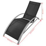 NNEVL Sun Loungers with Umbrella Aluminium Black