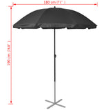 NNEVL Sun Loungers with Umbrella Aluminium Black