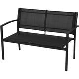 NNEVL 4 Piece Garden Lounge Set Textilene Black